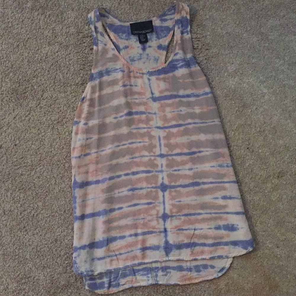 CYNTHIA ROWLEY Tie Dye Print Silk Tank Top XS.